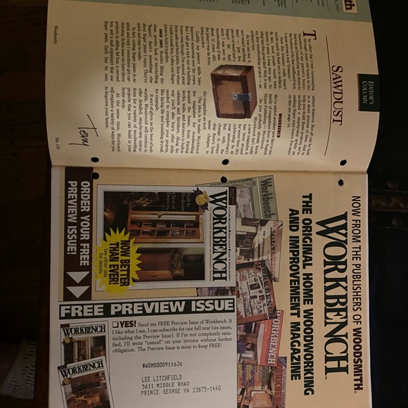 🎉5/$10🎉 Woodsmith magazine vol 19 number 110 April 1997 stacking storage racks - Picture 2 of 8